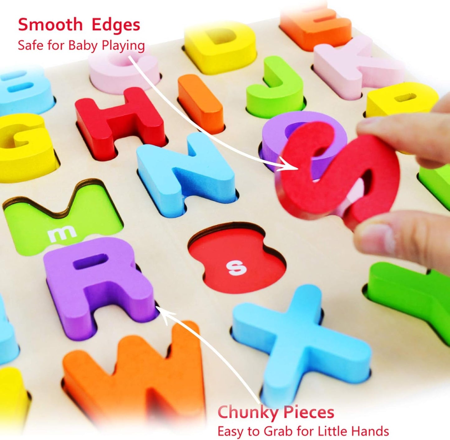 Alphabet Puzzle, ABC Letter Puzzles for Toddlers1 2 3 Years Old, Educational Learning Toys for Toddlers, Alphabet Toys with Puzzle Board & Letter Blocks, Best Surprise for Girls and Boys