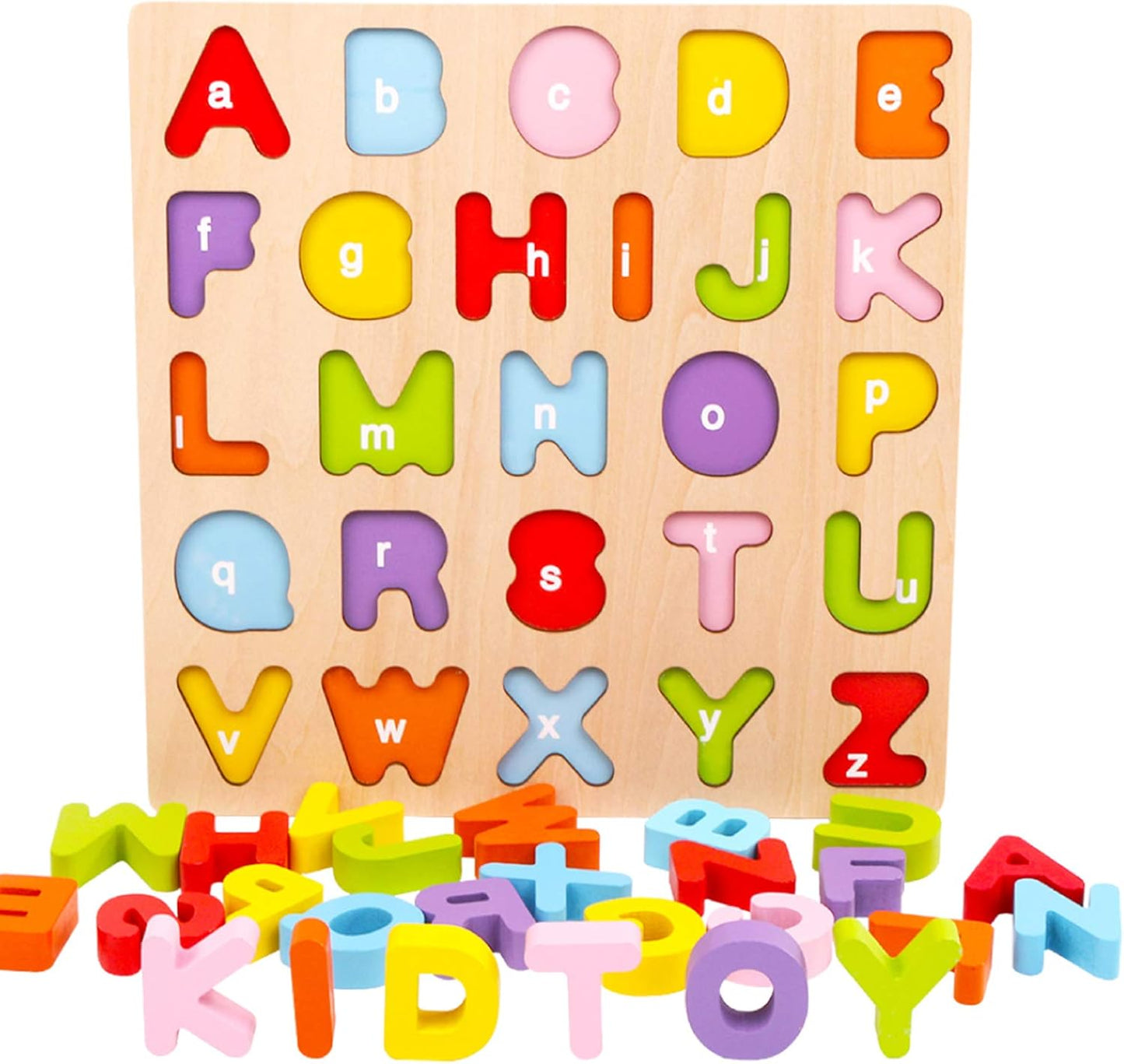 Alphabet Puzzle, ABC Letter Puzzles for Toddlers1 2 3 Years Old, Educational Learning Toys for Toddlers, Alphabet Toys with Puzzle Board & Letter Blocks, Best Surprise for Girls and Boys