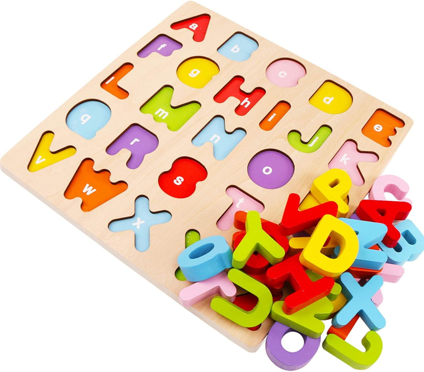 Alphabet Puzzle, ABC Letter Puzzles for Toddlers1 2 3 Years Old, Educational Learning Toys for Toddlers, Alphabet Toys with Puzzle Board & Letter Blocks, Best Surprise for Girls and Boys