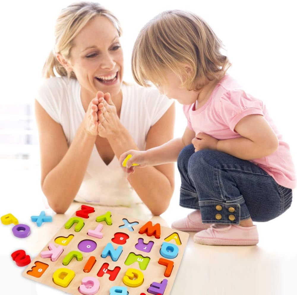 Alphabet Puzzle, ABC Letter Puzzles for Toddlers1 2 3 Years Old, Educational Learning Toys for Toddlers, Alphabet Toys with Puzzle Board & Letter Blocks, Best Surprise for Girls and Boys