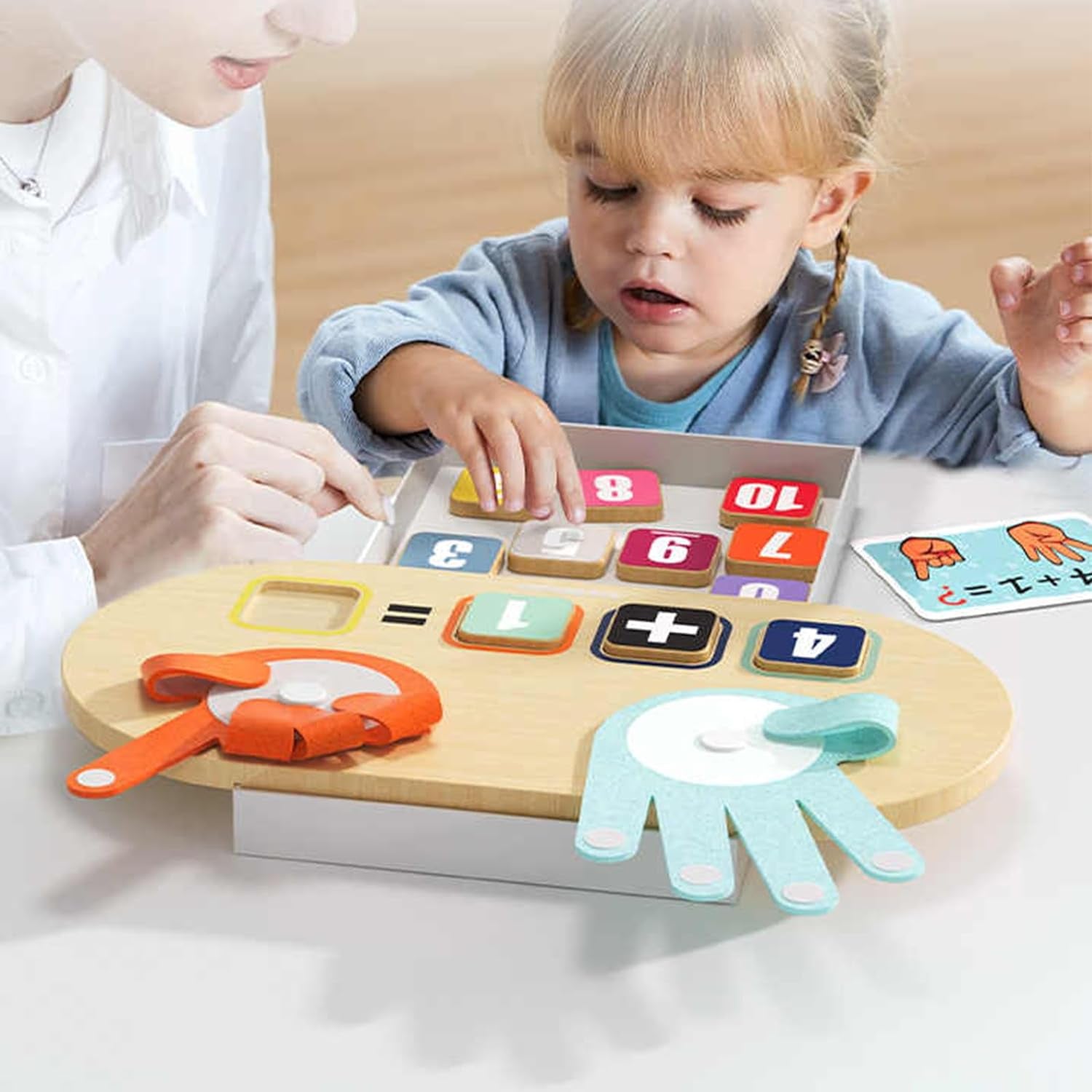 Educational Learning Number Toys for Toddlers 2-4 Years, Kids Finger Counting Math Number Blocks Homeschool Supplies, Montessori Toys for 3 4 5 Year Old