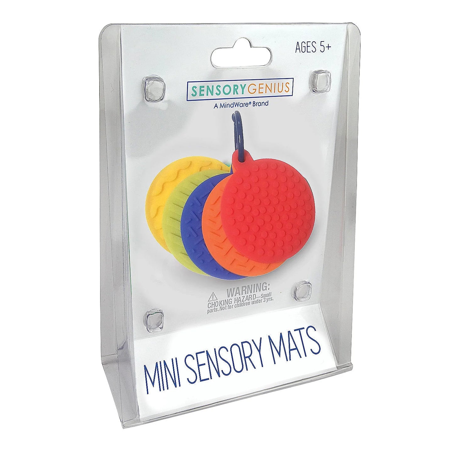 Sensory Genius Mini Sensory Mats - 5 Brightly Colored Mats Feature 5 Unique Textures - Ages 5+