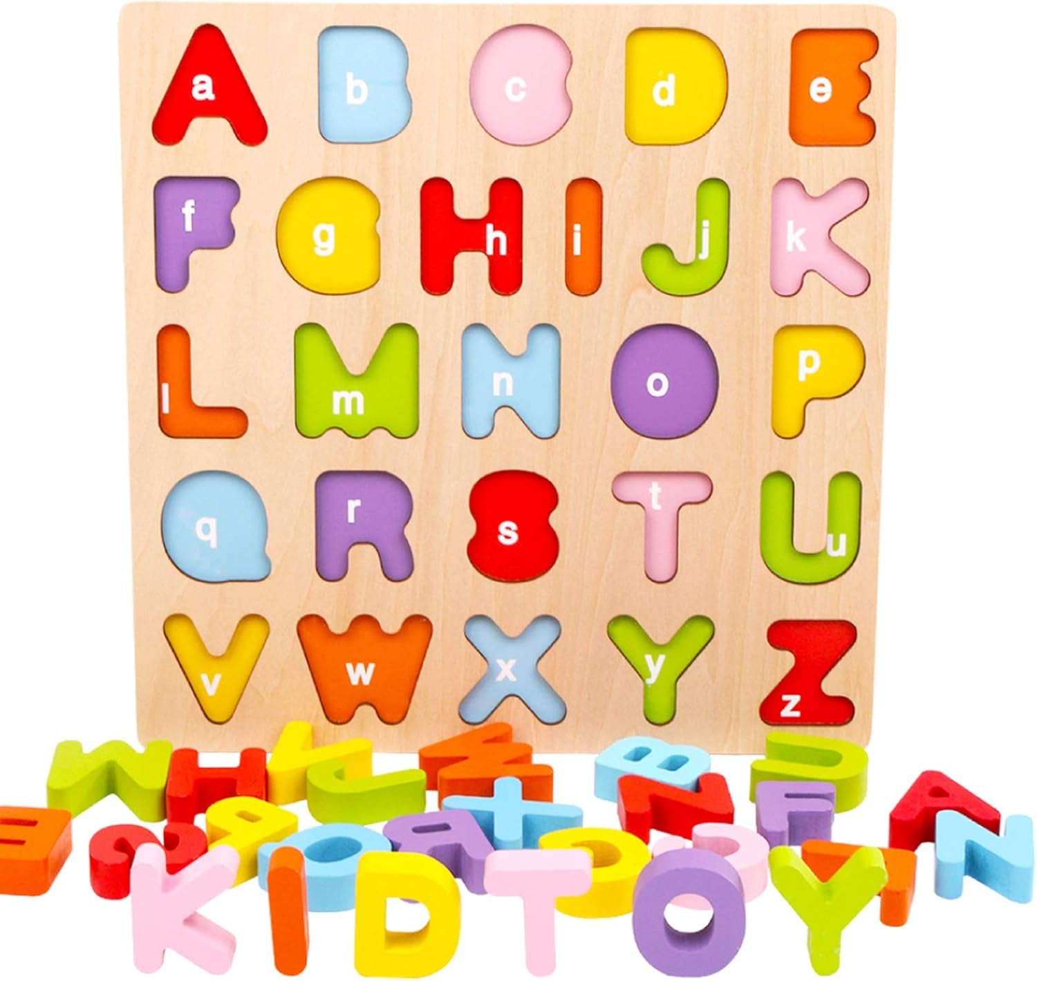 Alphabet Puzzle,  ABC Letter Puzzles for Toddlers1 2 3 Years Old, Educational Learning Toys for Toddlers, Alphabet Toys with Puzzle Board & Letter Blocks, Best Surprise for Girls and Boys