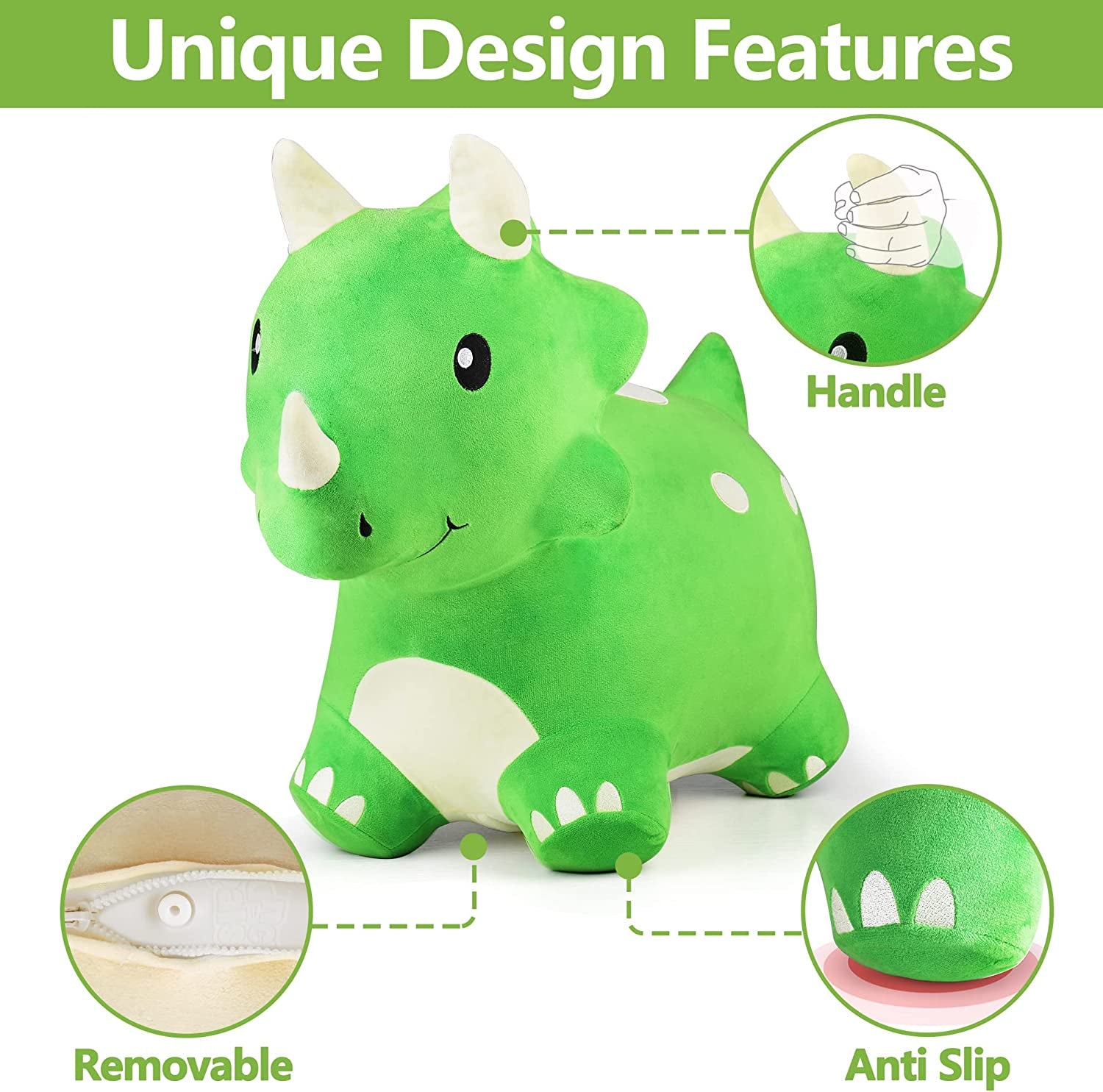 Physical Development Bouncy Pals Dinosaur Hopper Toy Toddler Plush Bounce Animal