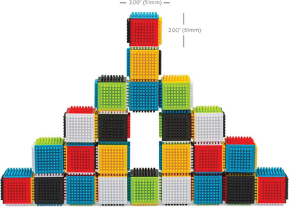 Cognitive Developmental Toy, Press & Stay Sensory Blocks for Babies Age Grade 6M+ , 24-Piece Set, Multicolor