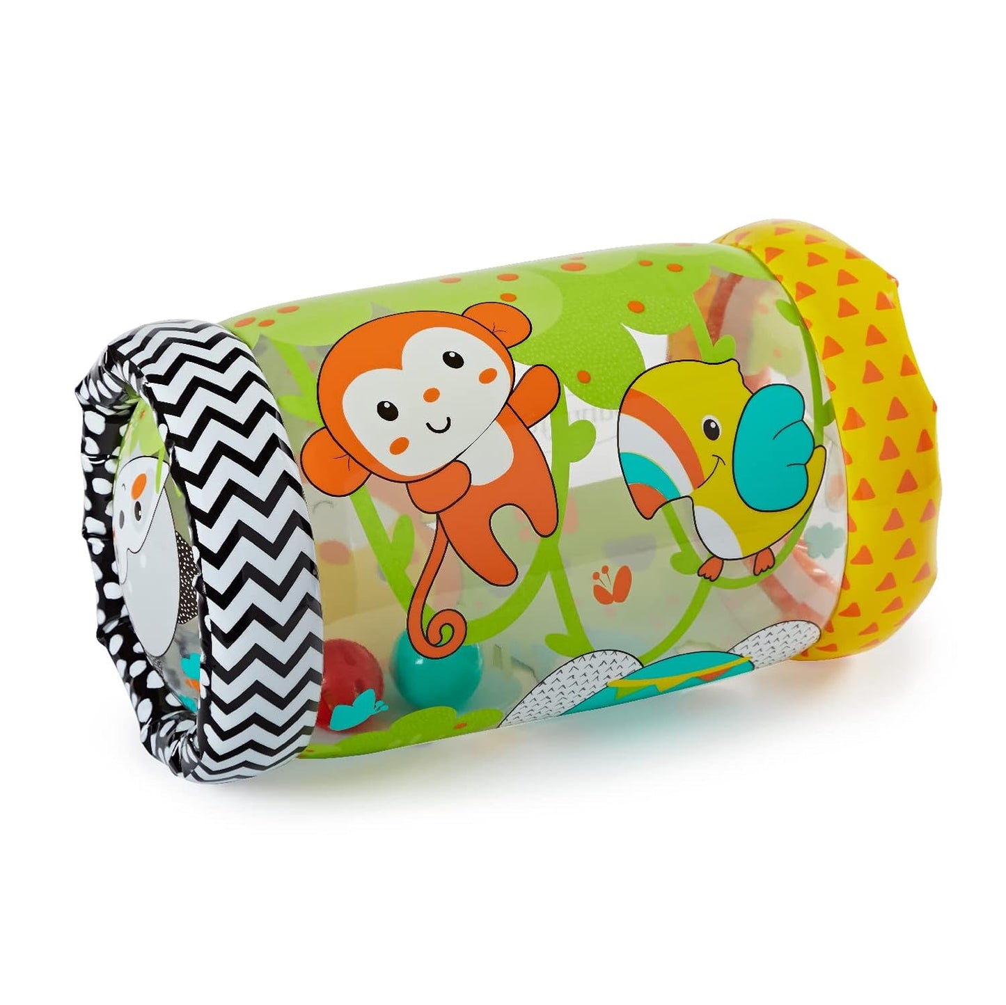 Jungle Peek & Roll - Encourages Crawling, Inflatable Activity Toy with Bouncing Balls Inside, Fun & Friendly Animal Characters, Helps Gross Motor Skill Development, for Babies 6M+