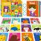 Cognitive Developmental 50 PCS Flashcards,Double Sided Printed 7 in 1 Colorful Cards Alphabet,Numbers, Foods,Animals,Shapes,Colors with 3 Reclosable Rings,Learning Tool for Pre-K Kindergarten Toddlers