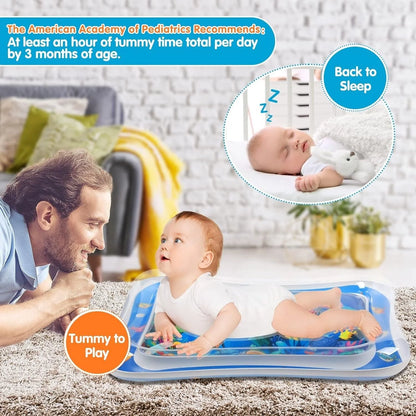 Inflatable Tummy Time Mat Premium Baby Water Play Mat for Infants and 3