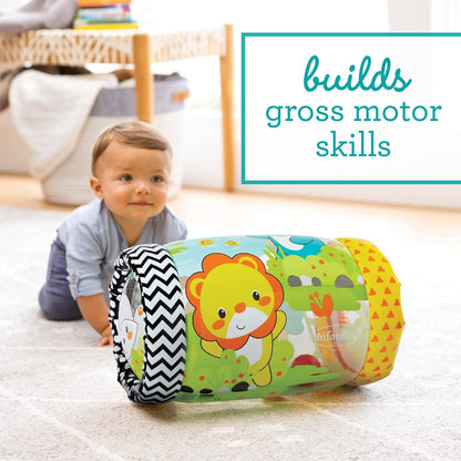 Jungle Peek & Roll - Encourages Crawling, Inflatable Activity Toy with Bouncing Balls Inside, Fun & Friendly Animal Characters, Helps Gross Motor Skill Development, for Babies 6M+