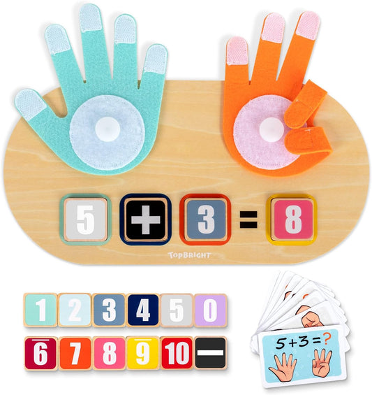 Educational Learning Number Toys for Toddlers 2-4 Years, Kids Finger Counting Math Number Blocks Homeschool Supplies, Montessori Toys for 3 4 5 Year Old