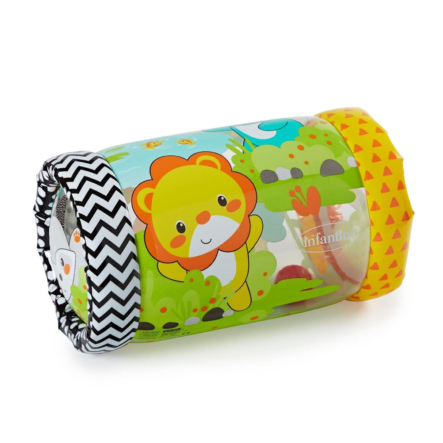 Jungle Peek & Roll - Encourages Crawling, Inflatable Activity Toy with Bouncing Balls Inside, Fun & Friendly Animal Characters, Helps Gross Motor Skill Development, for Babies 6M+